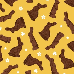 Cocoa Bunnies Tossed - Sunshine Yellow Large
