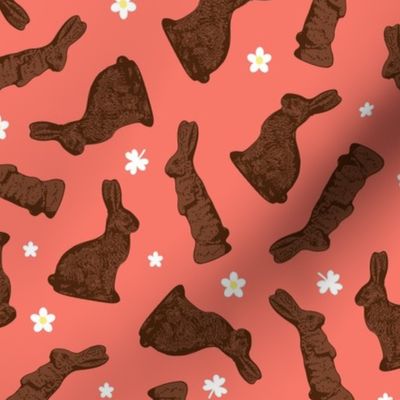 Cocoa Bunnies Tossed - Coral Medium