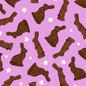 Cocoa Bunnies Tossed - Lilac Large