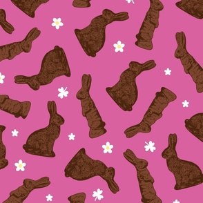 Cocoa Bunnies Tossed - Peony Pink Large