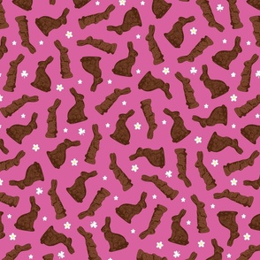 Cocoa Bunnies Tossed - Peony Pink Medium