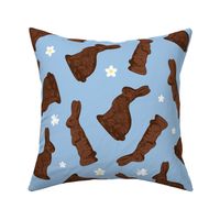 Cocoa Bunnies Tossed - Sky Blue Large