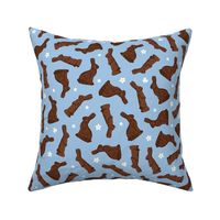 Cocoa Bunnies Tossed - Sky Blue Medium