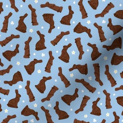 Cocoa Bunnies Tossed - Sky Blue Small