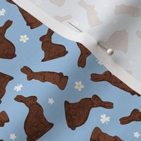 Cocoa Bunnies Tossed - Sky Blue Small