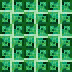 euphoric spring green hued abstract geometric with textures, grid crosses