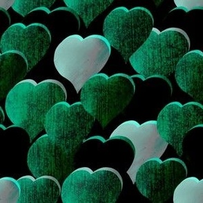 Retro euphoric Spring textured layered hearts Valentines, love goblin core