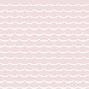 Piglet pink and white  scallop  fabric and wallpaper