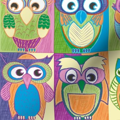 Cute Multicolor Kids Owl Large