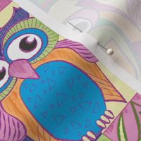 Cute Multicolor Kids Owl Large