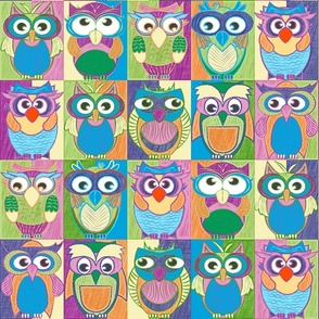 Cute Multicolor Kids Owl Large
