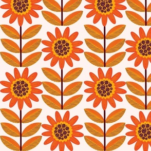 Retro Geometric Flowers - 70es vibe colours