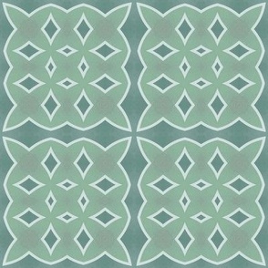 Cohesion 13-03: Retro Echo Tartan Seamless Pattern (Cream, Teal, Blue, Blue Green)