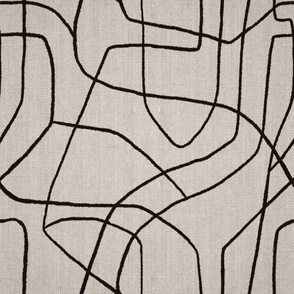 Abstract lines - Organic linen - Ink - Big Size 