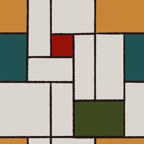 Mondrian Inspired - Abstract blocks and lines - Big