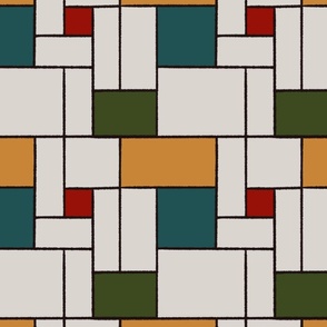 Mondrian Inspired - Abstract blocks and lines - Small 