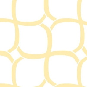 Curvy X Mesh in Daffodil Yellow on White