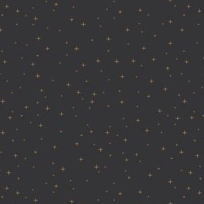 little gold stars on black background - Rabbit Fortune Collection