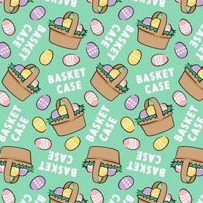 Basket Case - Easter basket and eggs - green - C23