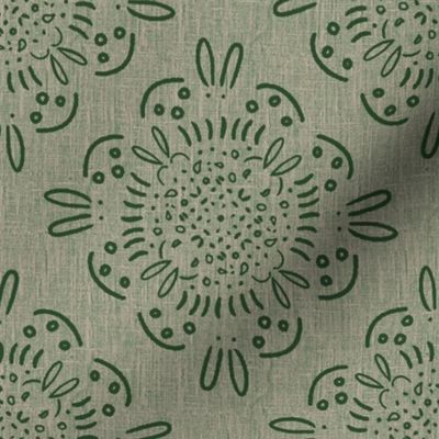 Green & Olive || Geometric Bunny