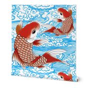 Red koi chinoiserie