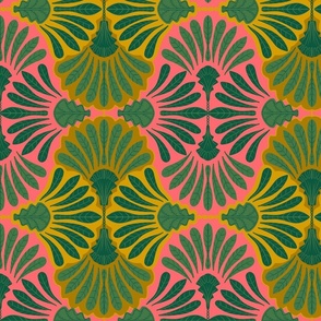 Tropical Art Deco leaves - Medium