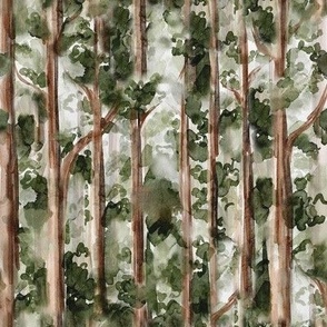 Evergreen Watercolor Forest / leaf