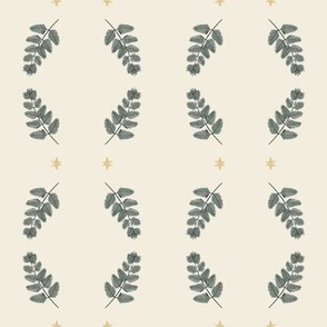 Cohesion 17-07: Retro Cairo Seamless Pattern (Christmas, Holly, Tree, Red, Green, Cream, Gold, Star)