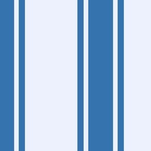 French Country Ticking Stripes in Tonal Blue