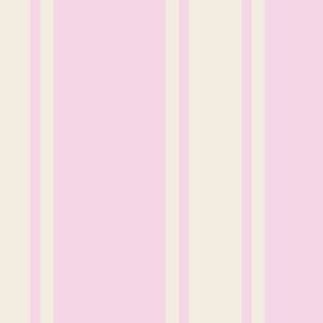 French Country Ticking Stripes in Pink + Buttercream