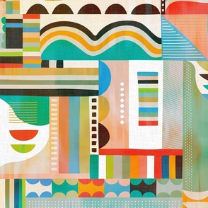Bauhaus Geometry - Colorful Shapes / Large