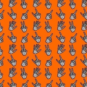 Bone Zone orange skeleton hand pattern