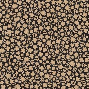 Ditsy Florals Beige on Charcoal