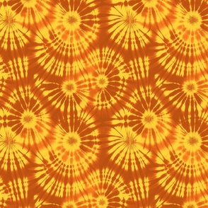 Yellow Orange Fashionable Tie Dye Pattern Smaller Scale