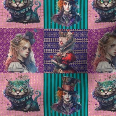 3 Inch Square Alice in wonderland patchwork