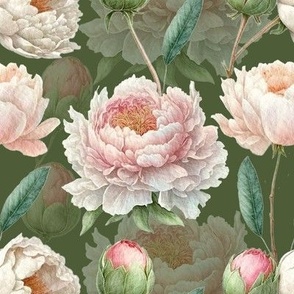 White peony watercolor elegant pastel summer floral