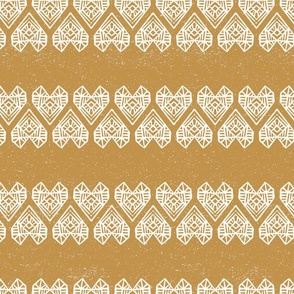 Mid Scale boho love valentine hand painted abstract hearts  gold beige