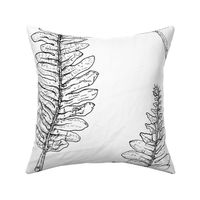 Black and white ferns botanical print