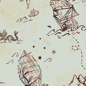 Old Map Fantasy Ash Grey 