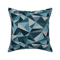 Fractal Triangles in Gray & Blue - Small Scale