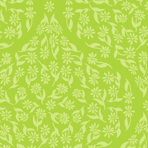 Spring Honeydew and Lime Green Floral Ogee by Angel Gerardo - Jumbo Scale