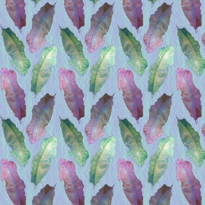 (S) Watercolor Leaves minimal on "wavy fibers lilac"
