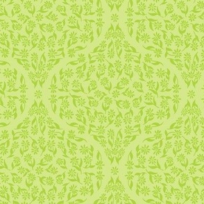 Spring Lime and Honeydew Green Floral Ogee by Angel Gerardo