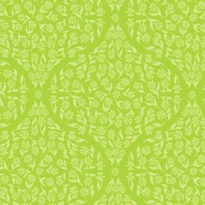 Spring Honeydew and Lime Green Floral Ogee by Angel Gerardo - Small Scale