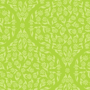 Spring Honeydew and Lime Green Floral Ogee by Angel Gerardo