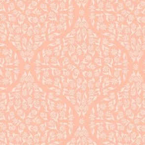 Peach and Apricot Blush Floral Ogee by Angel Gerardo