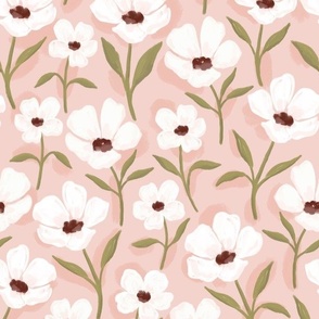 Camilla - White Anemone Floral Print