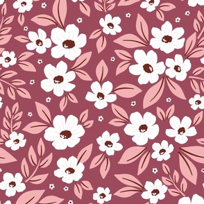 Eleanor - Plum Poppy Floral Print
