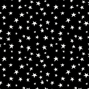 Hand drawing stars on Black Background