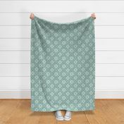 Traditional Vintage Lace Crochet Off White on Aqua